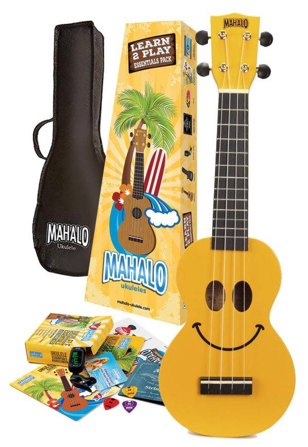 Learn 2 Play Pack: Ukulele Soprano (U-Smile) - Amarelo - inclui afinador, palhetas, cordas, mala, guia, autocolantes e download