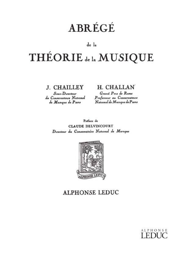 Abrege de la Theorie de la Musique Preface de Claude Delvincourt