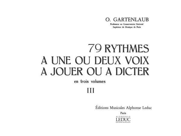 79 Rythmes A 1 Ou 2 Voix A Jouer Ou A Dicter V. 3