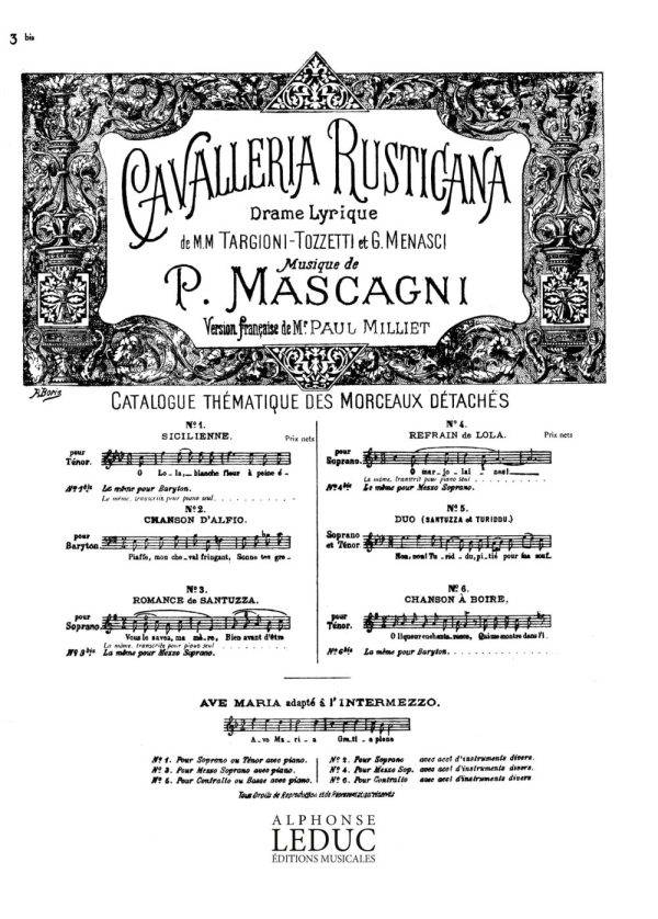 Air de Cavalleria rusticana No.3 bis - Phantasme