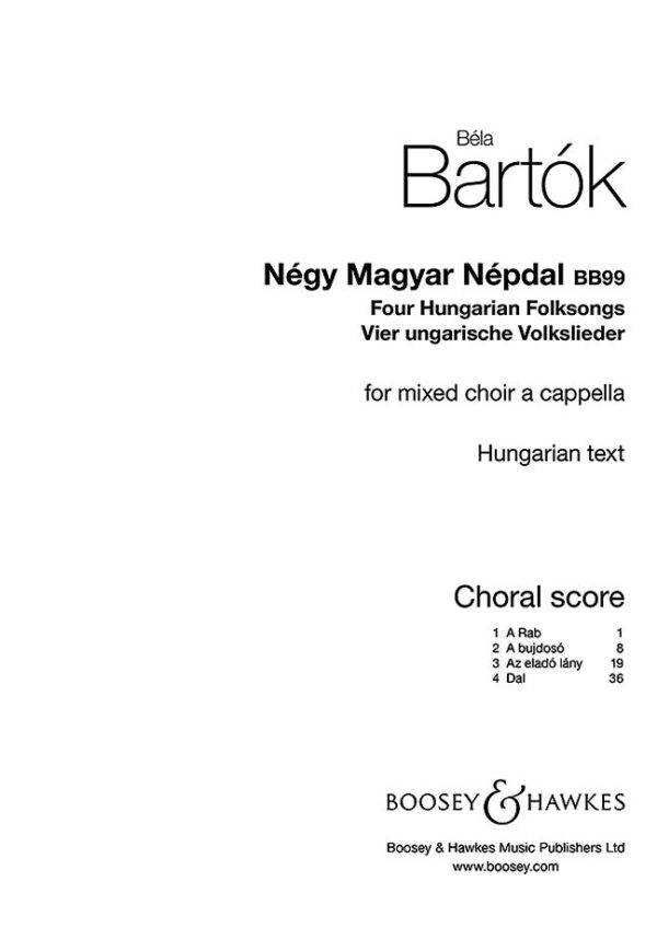 Four Hungarian Folksongs Negy Magyar Nepdal