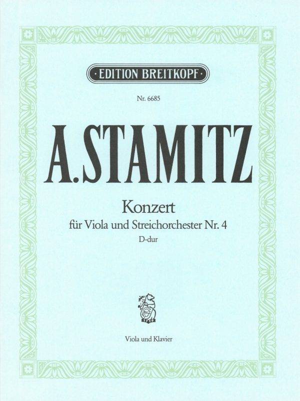 Violakonzert Nr.4 D-dur / Viola Concerto No.4 Ausgabe fur Viola und Klavier / Viola and Piano