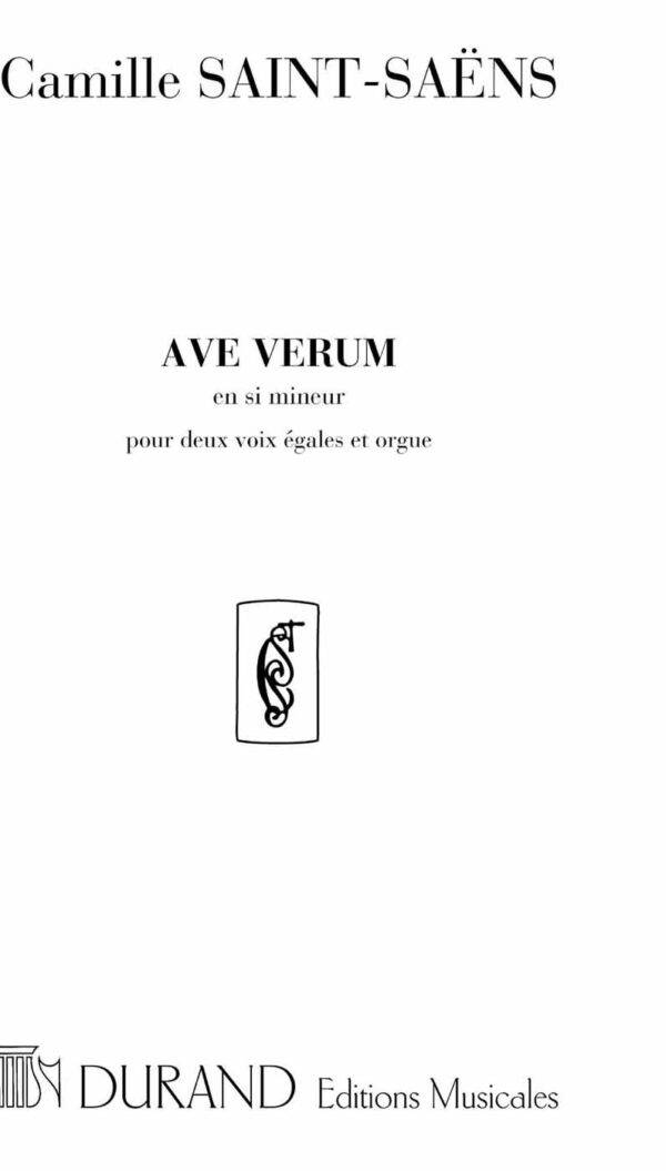 Ave Verum En Si Mineur  Pour Deux Voix Egales Et Orgue