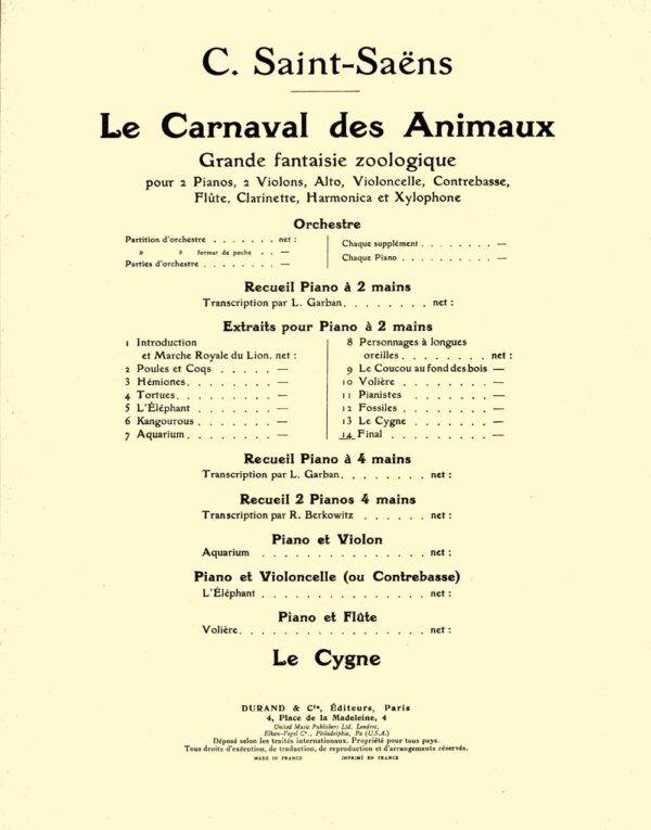 Finale no14 (transcription de Lucien Garban) Transcription par Lucien Garban