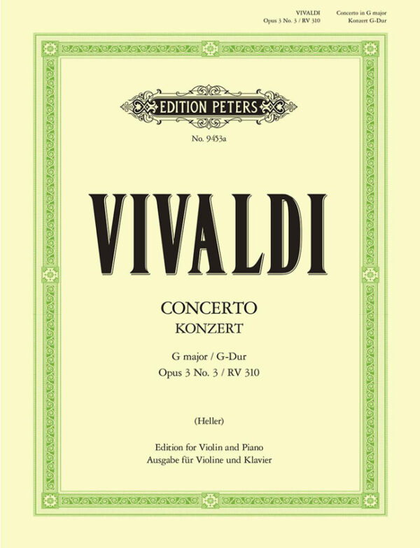 Violin Concerto No.3 In G RV310