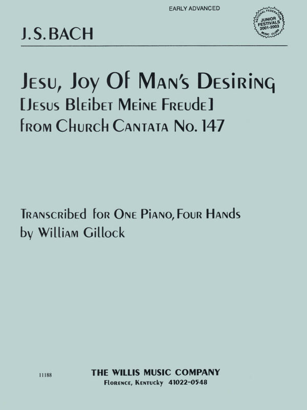 Jesu, Joy of Man's Desiring National Federation of Music Clubs 2014-2016 Selection 1 Piano, 4 Hands/Early Advanced Level