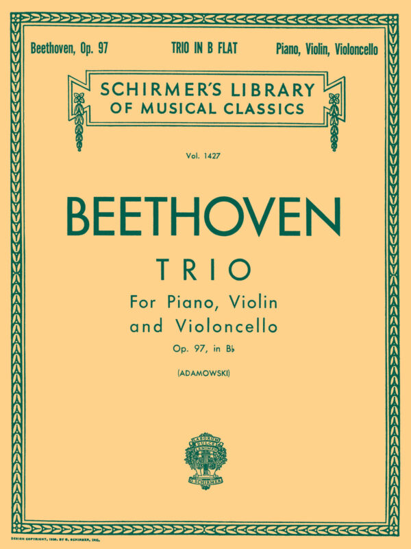 Trio in B Flat, Op. 97 (Archduke Trio) Score and Parts