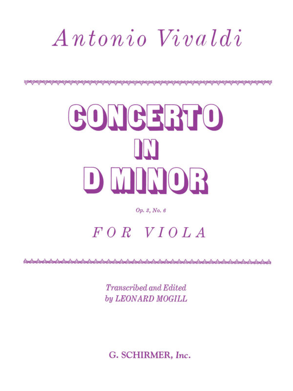 Concerto d-minor Op.3 No.6 Viola-Piano