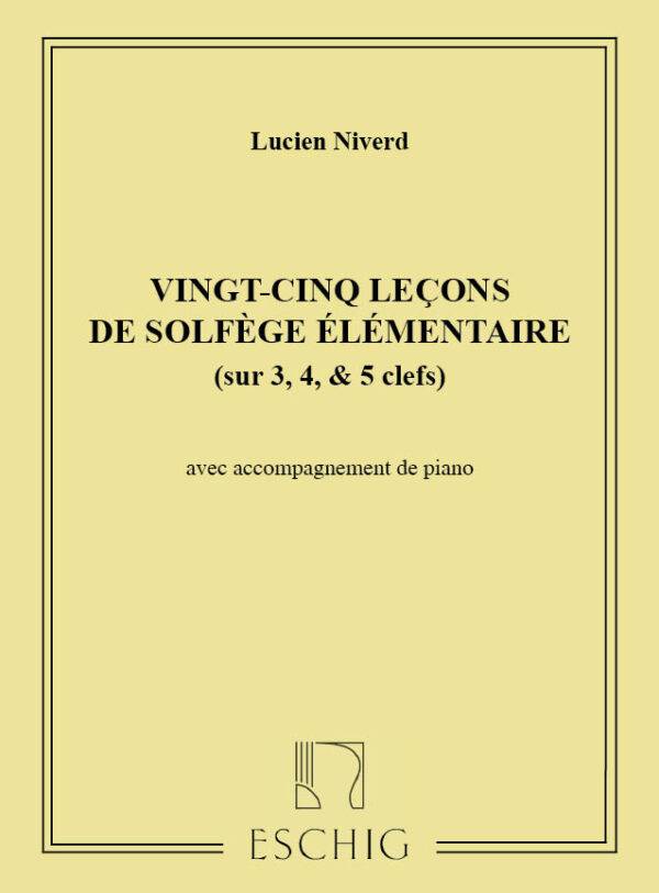 25 Lecons Solfege elementaire Avec Piano 3-4-5 Cles