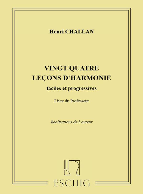 24 Lecons D'Harmonie faciles et progressives livre du Professeur