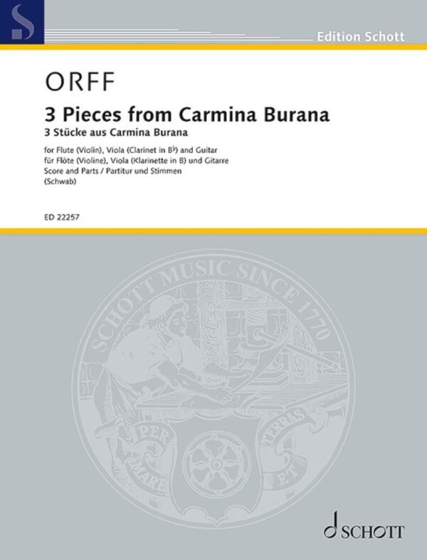 3 Stucke aus Carmina Burana Uf dem anger - In trutina - Were diu werlt alle min