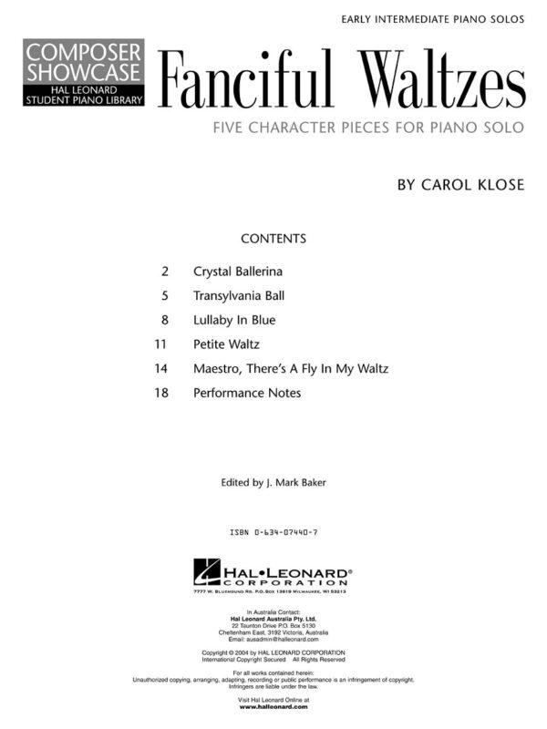 Fanciful Waltzes Composer Showcase