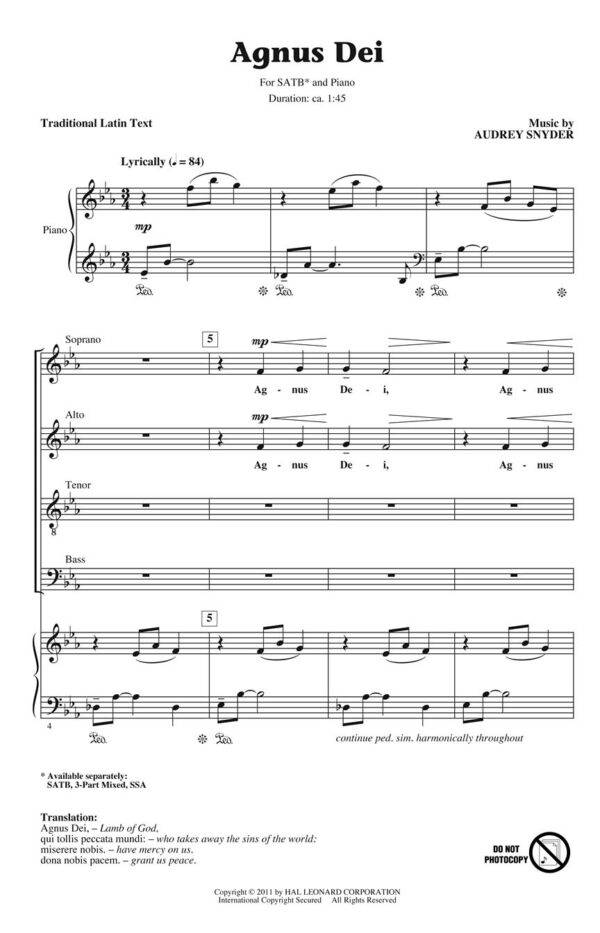 Agnus Dei (SATB)