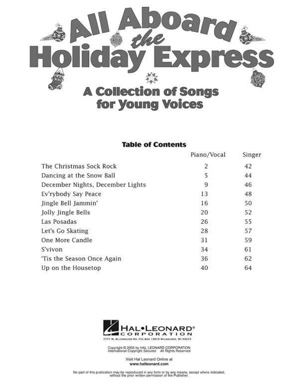 All Aboard the Holiday Express A Collection of Songs for Young Voices