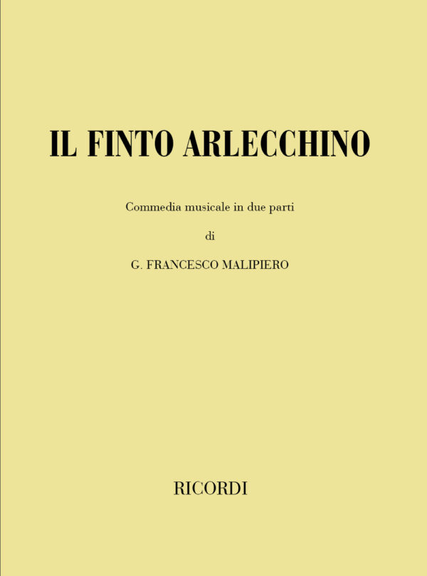 Il Finto Arlecchino Libretto