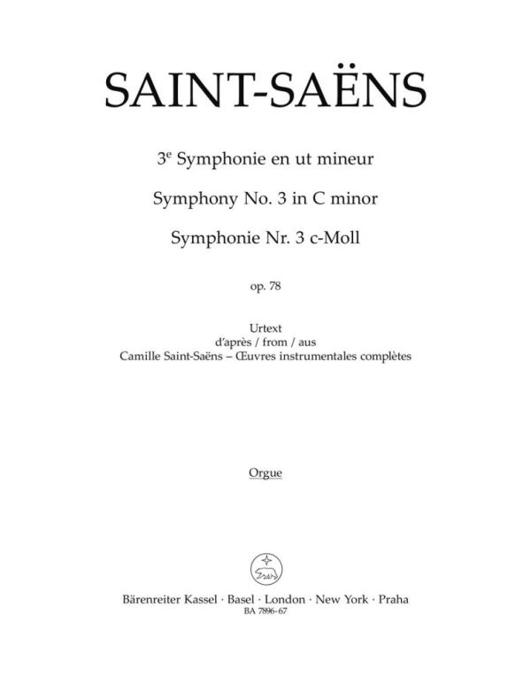 Symphony No.3 In C Minor Op.78 - Organ