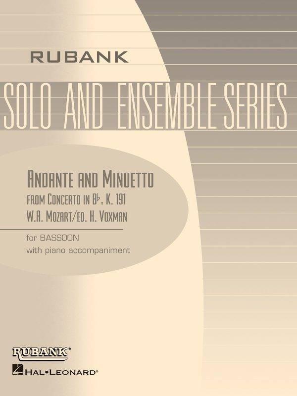 Andante and Menuetto (from Concerto in Bb, K.191) Bassoon with Piano Accompaniment