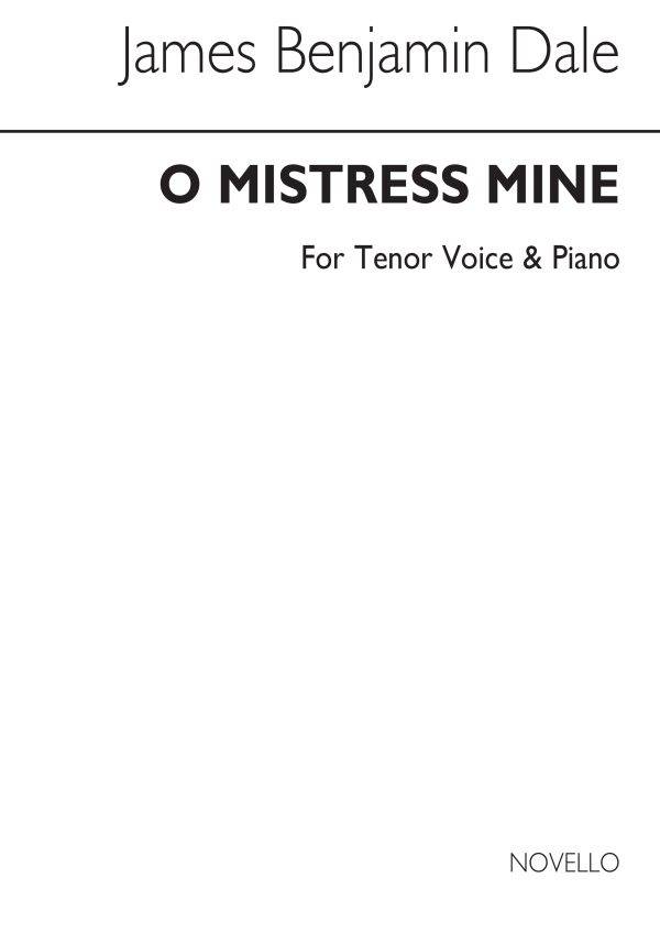 O Mistress Mine In F for High Vce and Piano