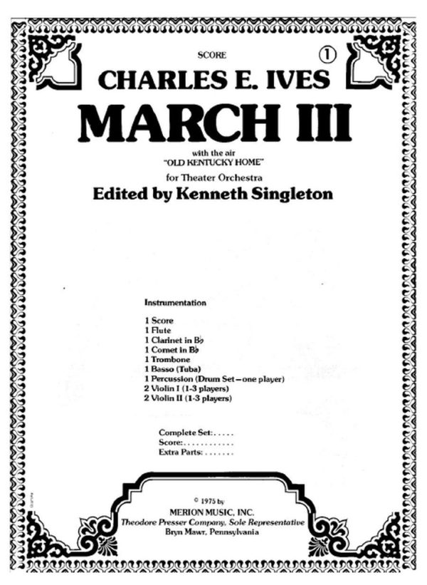 March Iii With The Air Old Kentucky Home for Theater Orchestra