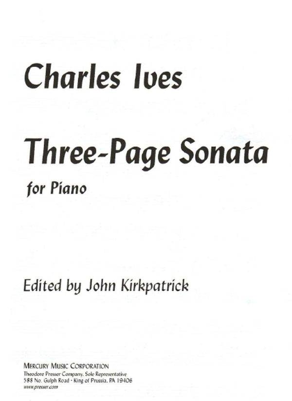 Three-Page Sonata For Piano