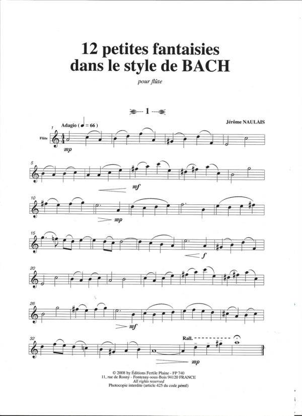 12 Petites Fantaisies Dans Le Style De Bach 