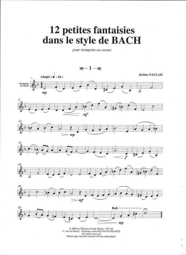 12 Petites Fantaisies Dans Le Style De Bach 