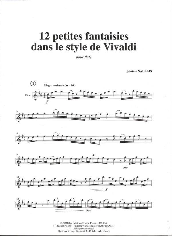 12 Petites Fantaisies Dans Le Style De Vivaldi 