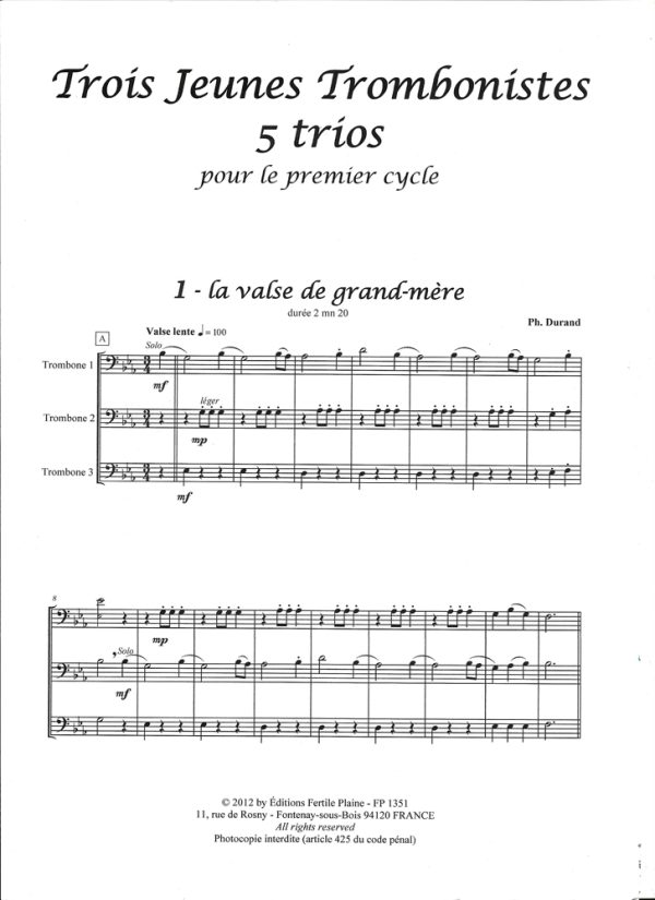 3 Jeunes Trombonistes 