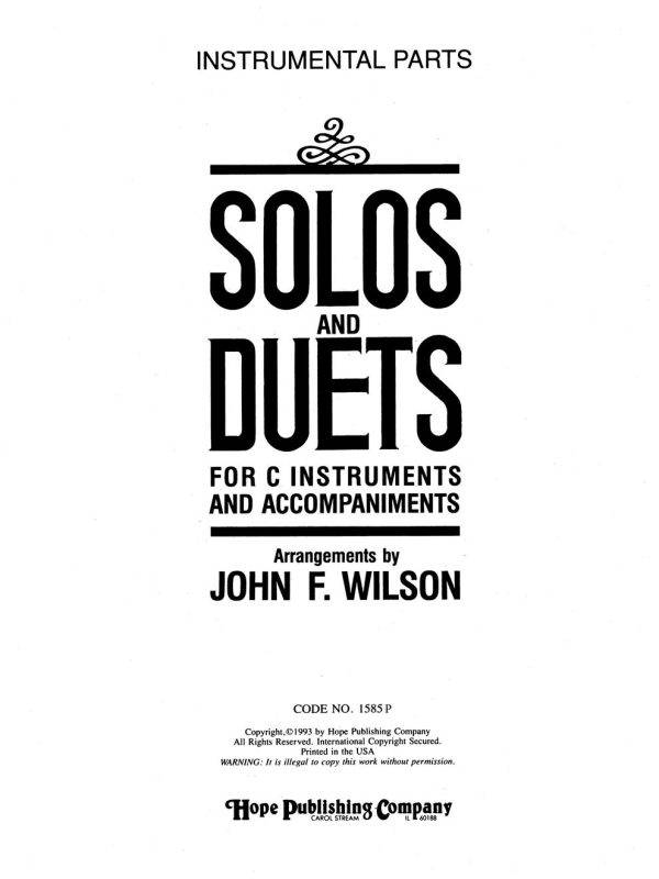 Solos and Duets C Instruments, Vol. 1 