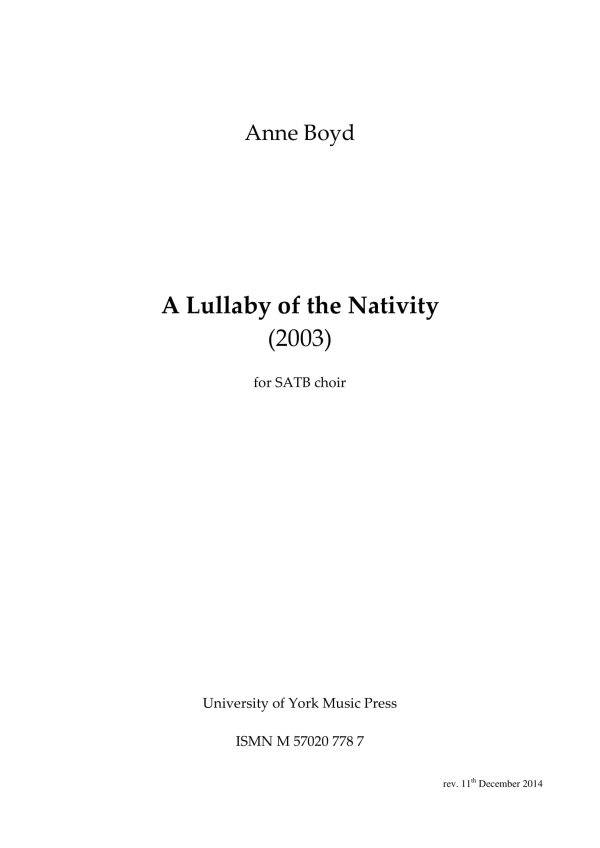 A Lullaby Of The Nativity 