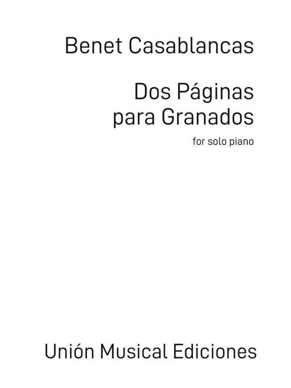 Dos Paginas para Granados I. Reverie / II. Capriccio